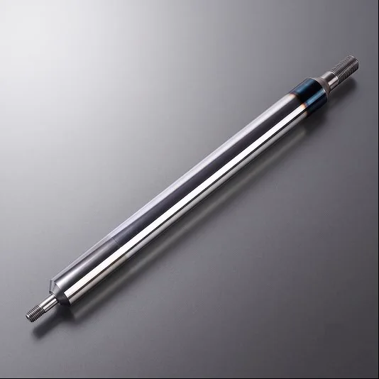 Long precision-turned shaft with threaded ends
